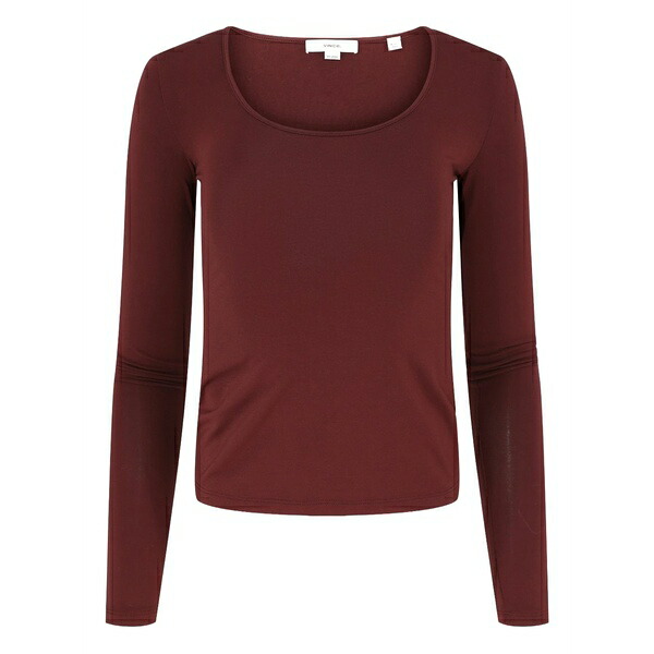 ヴィンス レディース ティーシャツ トップス Scoop neck long-sleeved t-shirt Red