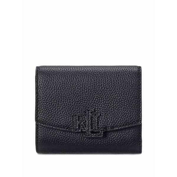 ラルフローレン レディース 紙入れ 付属品 Logo-patch leather wallet Black