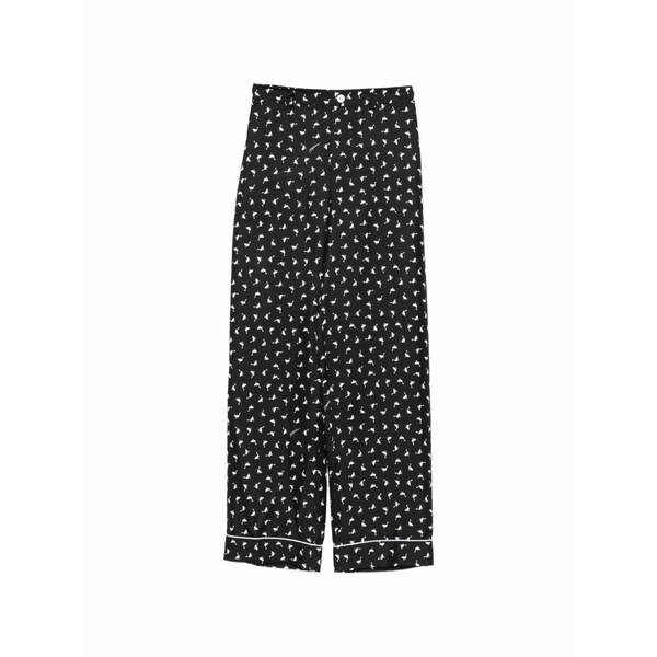 モスキーノ レディース 心地好いズボン下 ボトムス Printed straight trousers Black