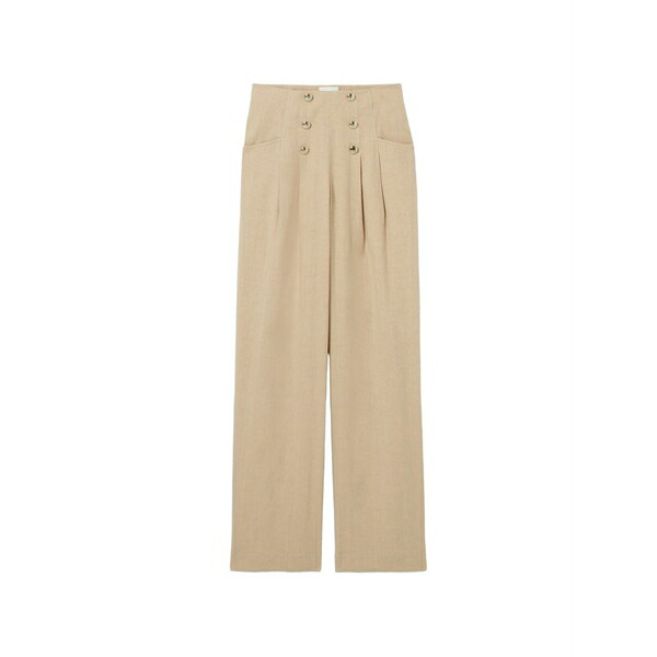 クローディピエルロ レディース 心地よいズボン下 ボトムス Button-embellished pleated trousers Neutrals