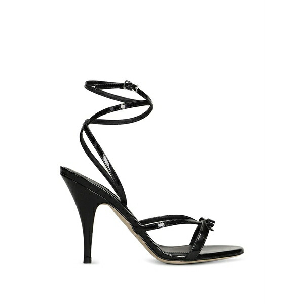 トロワジュイン レディース サンダル シューズ Bow-detail leather heeled sandals Black|asty