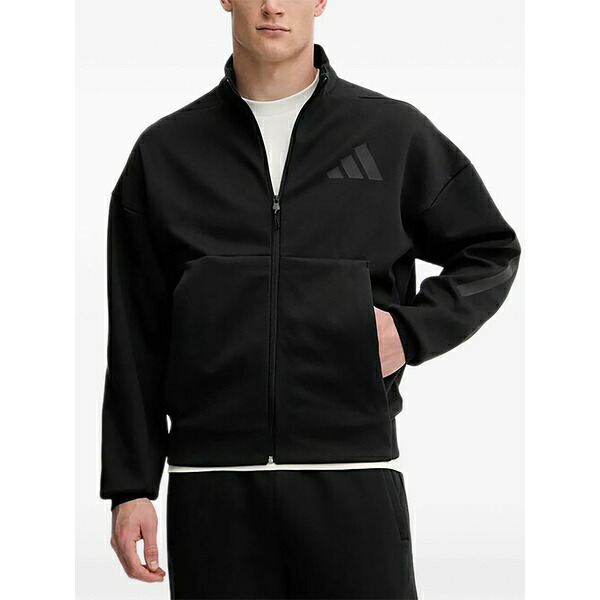 アディダス メンズ パーカー・スウェットシャツ アウター Logo-detail zip-up jacket Black
