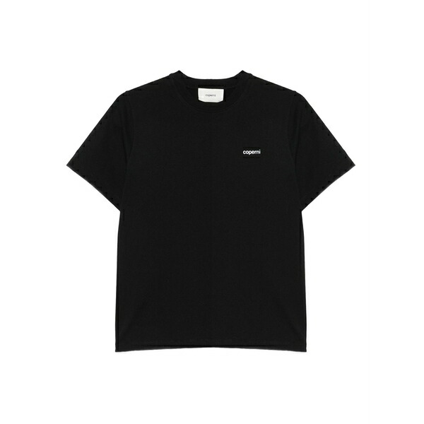 コペルニ メンズ ティーシャツ トップス Logo-print short-sleeve t-shirt Black