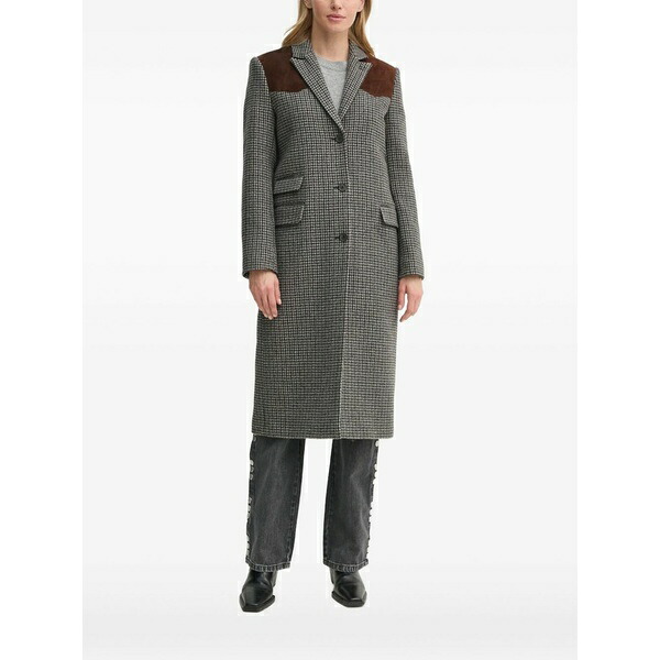 ザ・クープルス レディース 厚地の外套 アウター Houndstooth single-breasted coat Grey