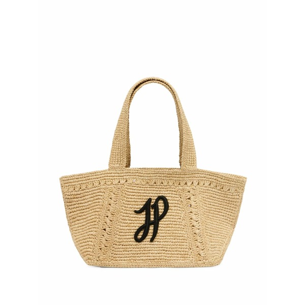 ジャンパトゥ レディース トートバッグ 御徒面子 Small jp monogram trapeze-design tote bag Neutrals