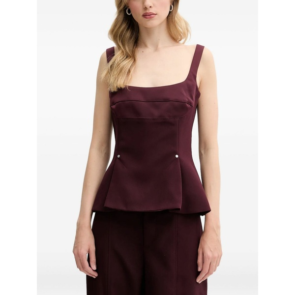 スティーヌ・ゴヤ レディース ティーシャツ トップス Peplum-waist top Red