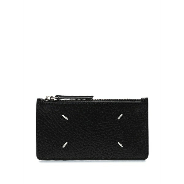 マルタンマルジェラ レディース 金入れ 付属物 Four stitches leather card holder Black