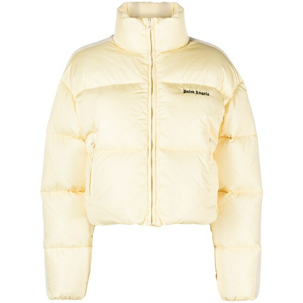 パーム・エンジェルス レディース 上衣＆上衣 アウター Logo-embroidered puffer jacket Yellow