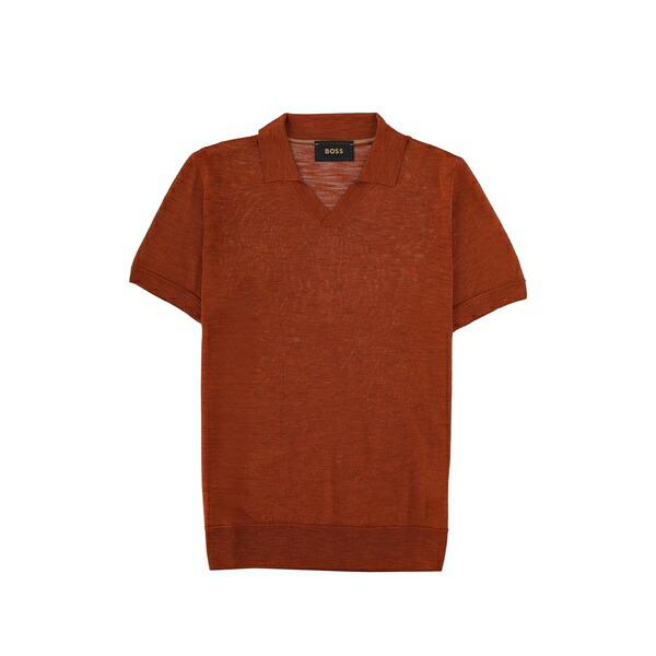 主任者 メンズ ティーシャツ トップス Polo-collar t-shirt Brown