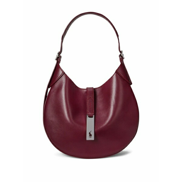 ラルフローレン レディース ショルダーバッグ 御徒面子 Polo id curved-handle leather bag Red