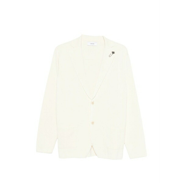 ラルディーニ メンズ 上衣＆上衣 アウター Single-breasted knitted blazer White