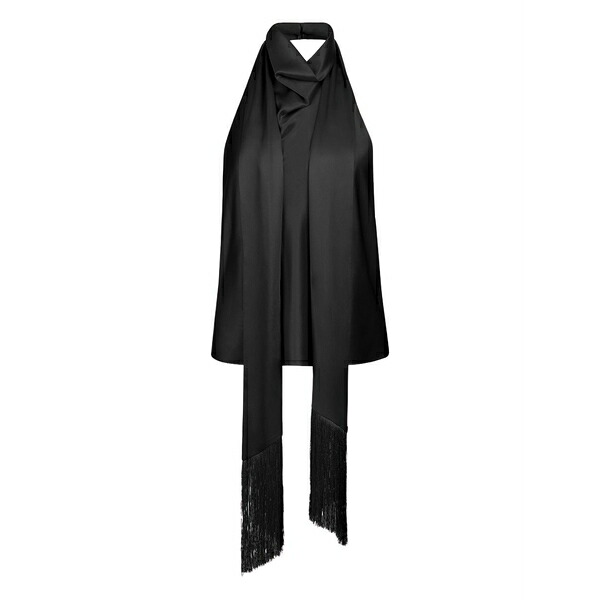 ニナリッチ レディース プルオーバー トップス Halterneck fringed top Black