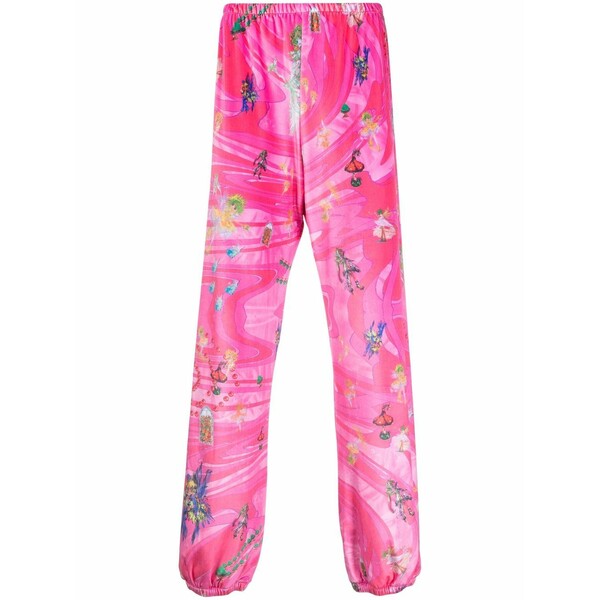 革新的 若い衆 ミニストリー メンズ 心地よいズボン下 ボトムス Graphic-print velvet trousers Pink