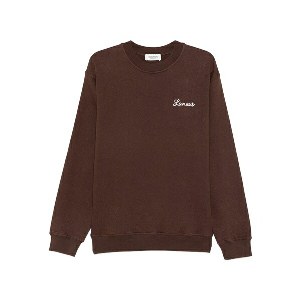 ラネウス メンズ パーカー・スウェットシャツ アウター Logo-embroidered sweatshirt Brown