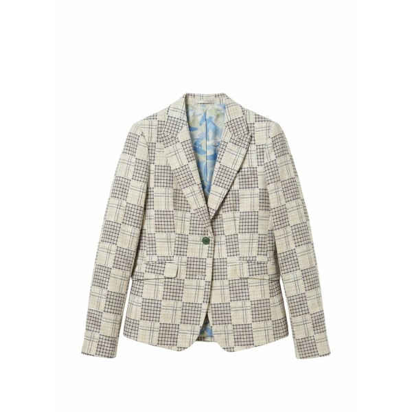 アブザイツ レディース 上衣＆上衣 アウター Graphic-check blazer Neutrals