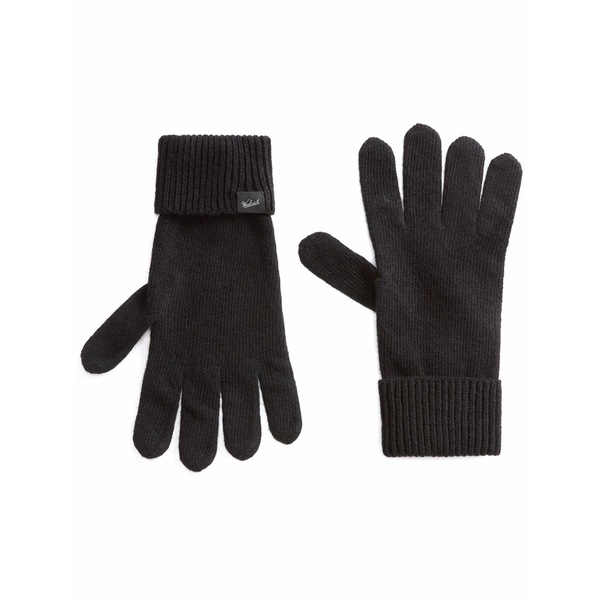 羊毛 分限者 メンズ グローブ 佩び物 Logo-appliqu￡ wool gloves Black