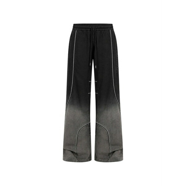 象牙色 メンズ 心地よいズボン下 ボトムス Gradient-effect wide-leg trousers Black