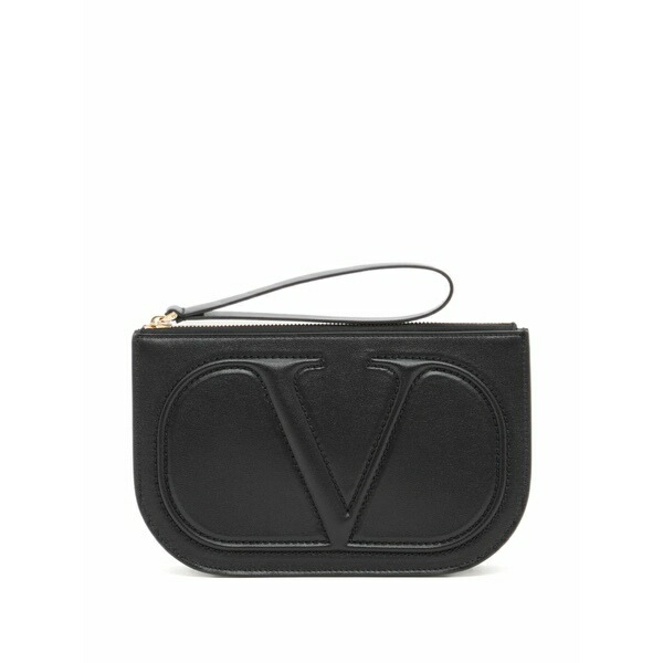 ヴァレンティノ ガラヴァーニ レディース 銭入れ 添え物 Vlogo walk calfskin pouch Black