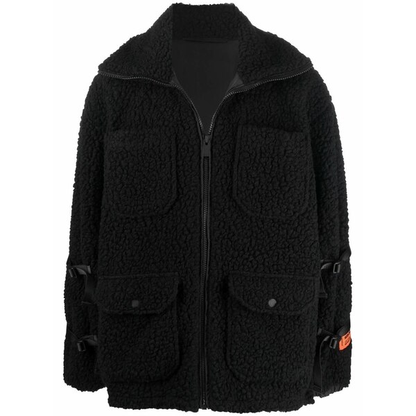 戸呂 プレストン メンズ 上衣＆上衣 アウター Zip-fastening fleece jacket Black