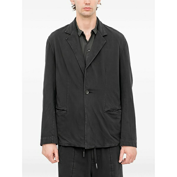アンドレア ヤコブ メンズ 上衣＆上衣 アウター Exposed-seam single-breasted blazer Black