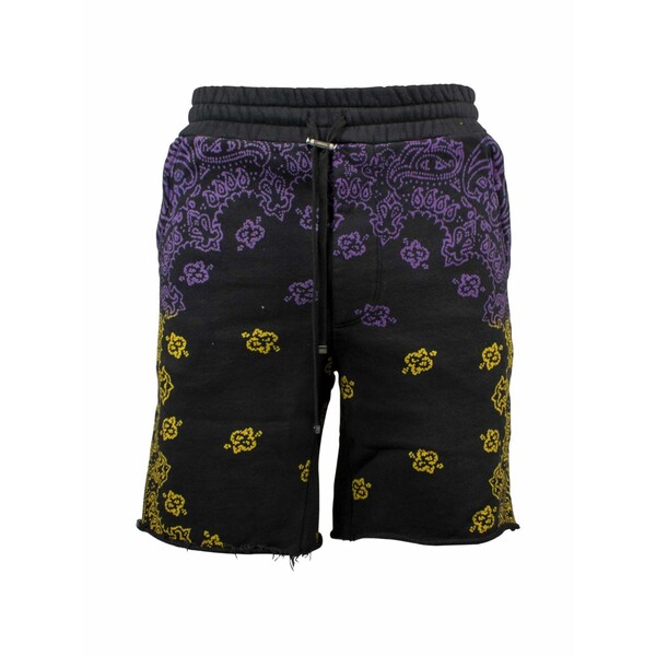 アミリ メンズ 心地よいズボン下 ボトムス Bandana print logo patch shorts Black