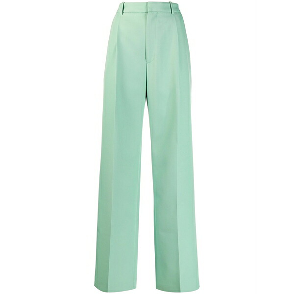 プランシー レディース 心地よいズボン下 ボトムス Tailored wide-leg trousers Green