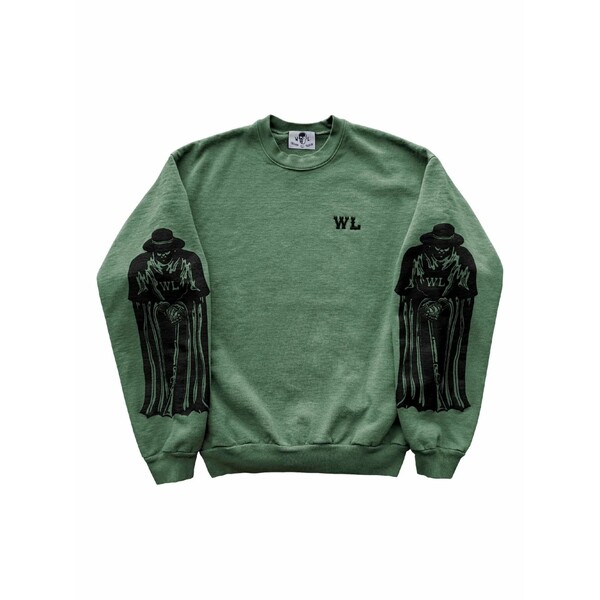 ウォーレンロータス メンズ パーカー・スウェットシャツ アウター Rifle sleeve print embroidered sweater Green