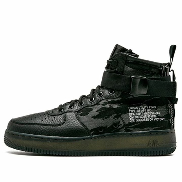 Nike ナイキ メンズ スニーカー 空軍 【Nike 空想科学小説 Air Force 1 Mid \u0027Tiger Camo\u0027 AA7345-001】  大きさ US_12(30.0糎)