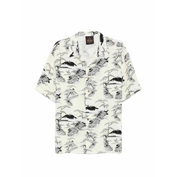マウナ ケア メンズ シャツ トップス Graphic-print camp-collar shirt Neutrals|asty