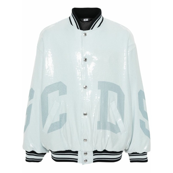 ジーシーディーエス メンズ ジャケット＆ブルゾン アウター Sequins varsity logo bomber jacket Blue｜asty