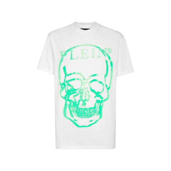 フィリップ飾り気の無い メンズ プルオーバー トップス Skull-print t-shirt White