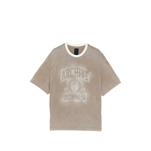ジュン・ジー メンズ Tシャツ トップス Ringer t-shirt Brown｜asty