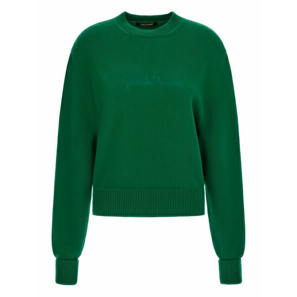 ロベルトカヴァリ レディース 編み物\u0026プルオーバー アウター Embroidered wool sweater Green