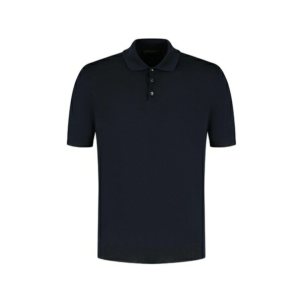 ザノーネ メンズ スポーツシャツ トップス Button polo shirt Blue