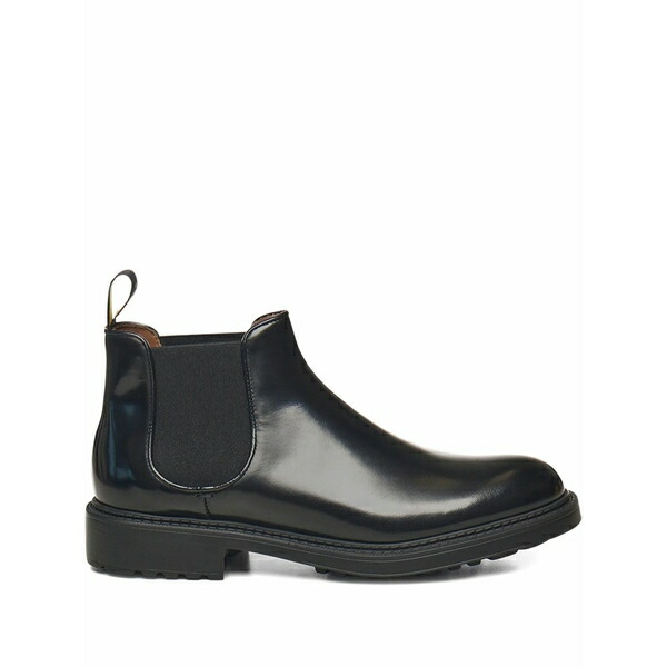 ドンカルズ メンズ ブーツ シューズ Elastic-band leather boots Black