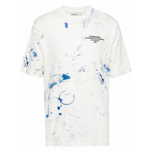 ドムレベル メンズ プルオーバー トップス Rag paint-detail logo-embroidered t-shirt White