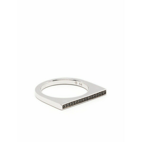 トム白木 メンズ 輪っか 付属物 Crystal-embellished signet ring Silver