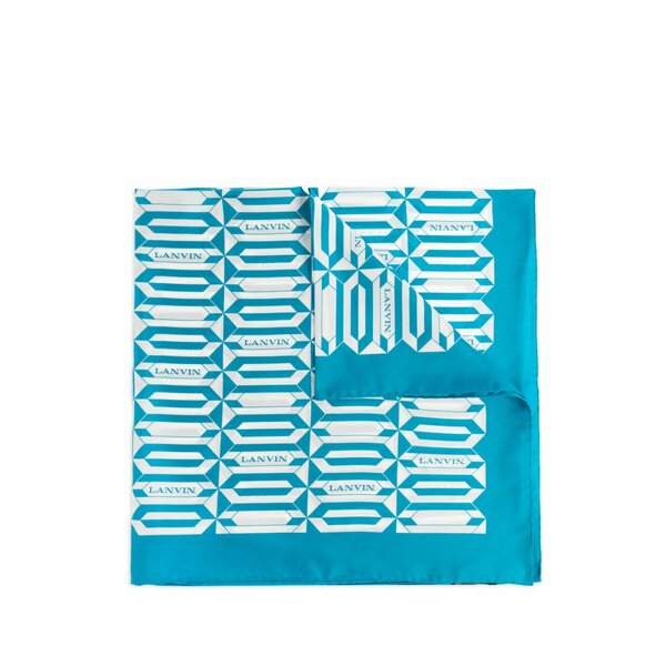 ランバン レディース 消音装置・袈裟・えり巻き 添え物 Geometric-printed scarf Blue