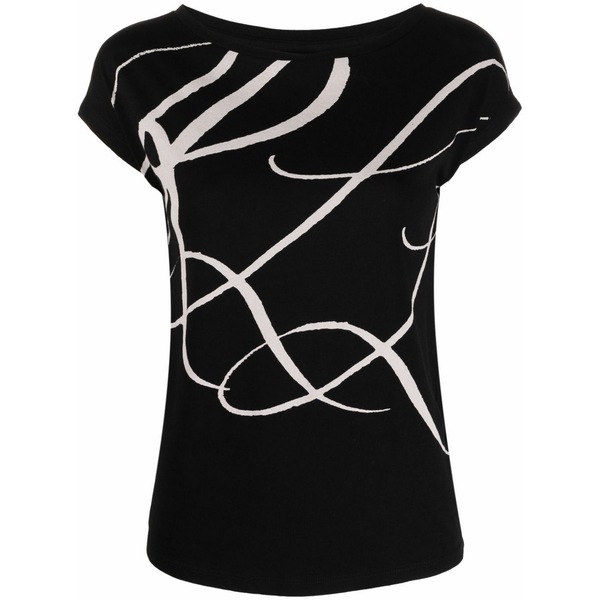 ラルフローレン レディース Tシャツ トップス Oversized logo print top Black｜asty