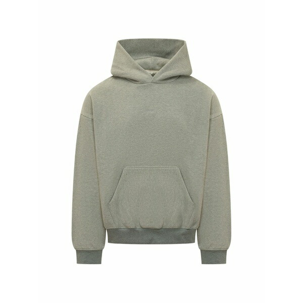 エフオージーエッセンシャルズ メンズ パーカー・スウェットシャツ アウター Essentials logo-embroidered hoodie Grey