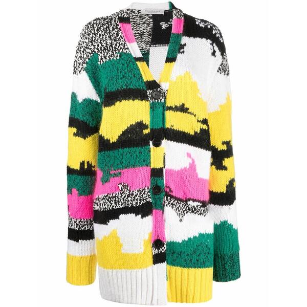 フィロソフィーデロレンゾセラフィーニ レディース ジレー アウター Patterned-jacquard chunky-knit cardigan  Yellow