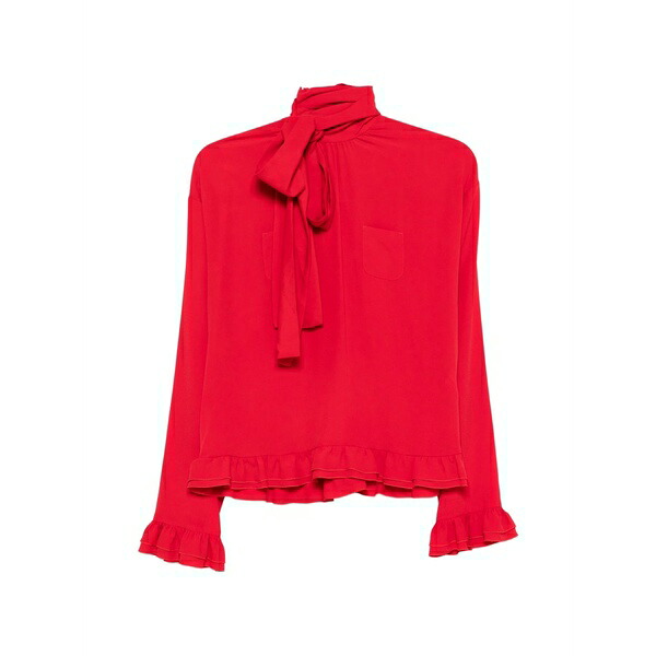 ヌメロ ヴェントゥーノ レディース プルオーバー トップス Bow ruffled shirt Red レディースファッション-シャツ・ブラウス