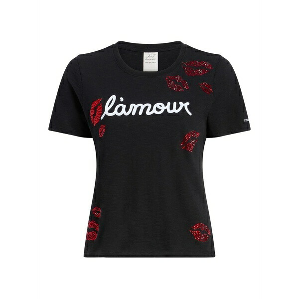 サンクアセプト レディース ニット&セーター アウター Kissing booth lips t-shirt Black|asty