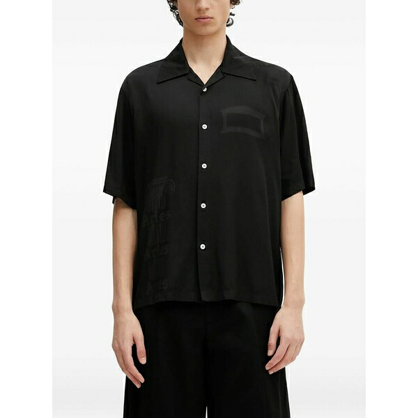 アリーズ メンズ プルオーバー トップス Ancient column short-sleeve shirt Black