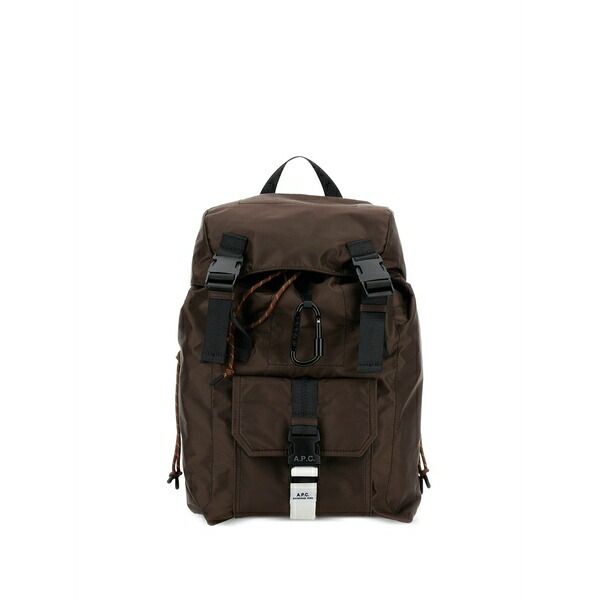 アーペーセー メンズ バックパック・リュックサック バッグ Logo-buckle backpack Brown|asty