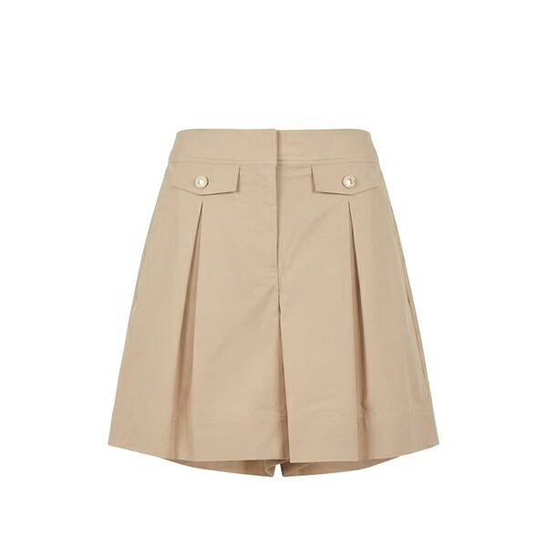 ツイン仕掛ける レディース 心地好いズボン下 ボトムス Pleat pocket shorts Neutrals