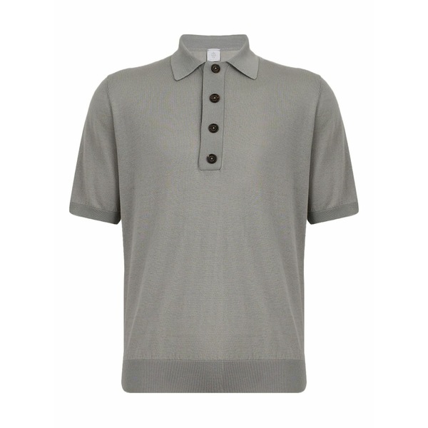イレブンティ メンズ スポーツシャツ トップス Short-sleeve button polo shirt Grey