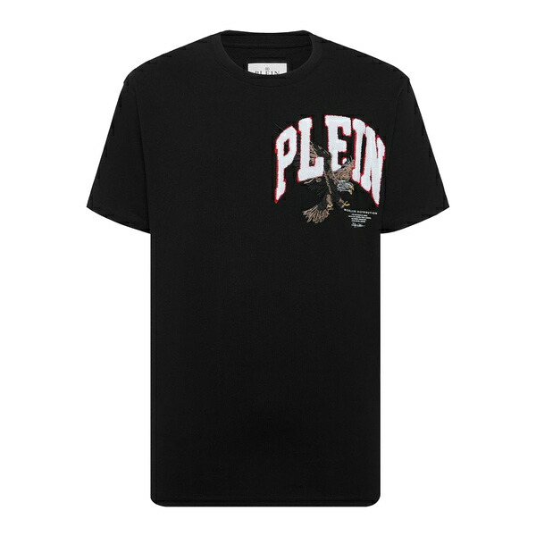 フィリッププレイン メンズ Tシャツ トップス Crystal eagle t-shirt Black｜asty