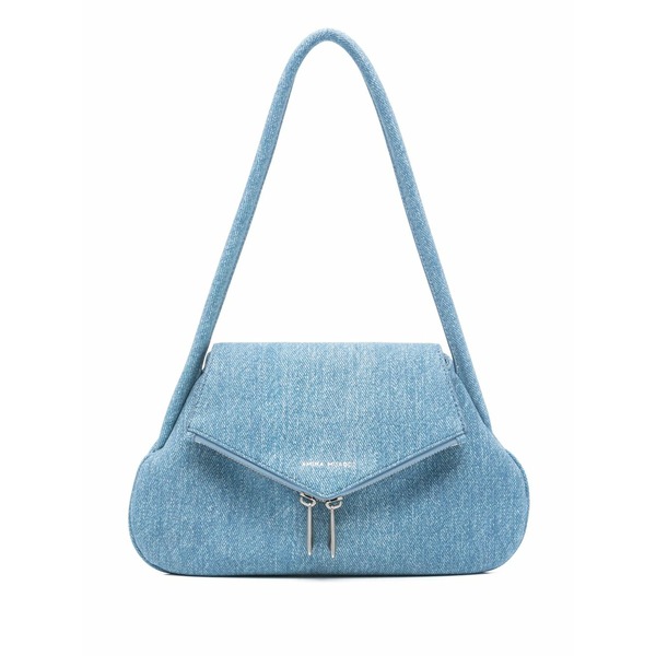 アミナモアディ レディース ショルダーバッグ 御徒面子 Gemini suede shoulder bag Blue