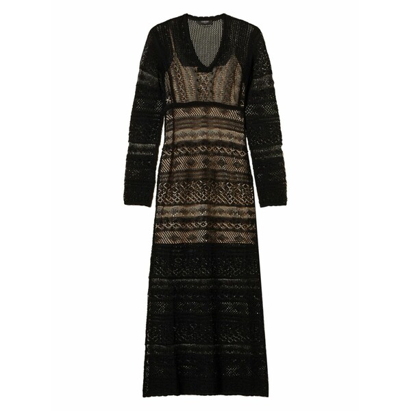 ツインセット レディース ワンピース トップス Knitted dress Black｜asty